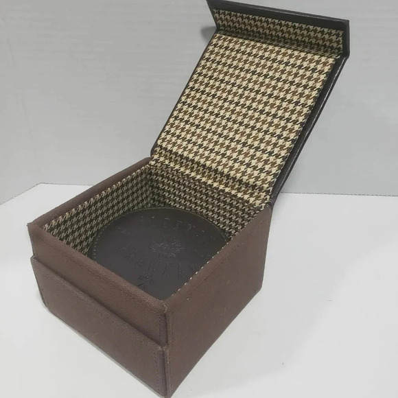 Sleeman Brewery Brown Leather Coasters  Set of Five . - Picture 2 of 9